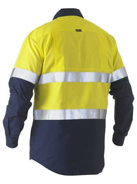 Taped Two Tone Hi Vis Recycled Drill Shirt BS6996T