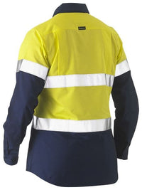 Women's Taped Two Tone Hi Vis Recycled Drill Shirt BL6996T