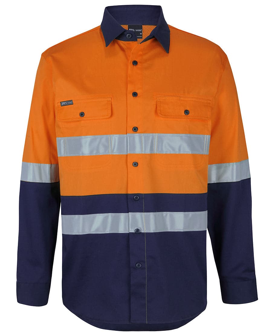 Hi Vis (D+n) L/s Stretch Work Shirt With Tape 6DSWL