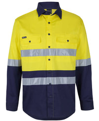 Hi Vis (D+n) L/s Stretch Work Shirt With Tape 6DSWL