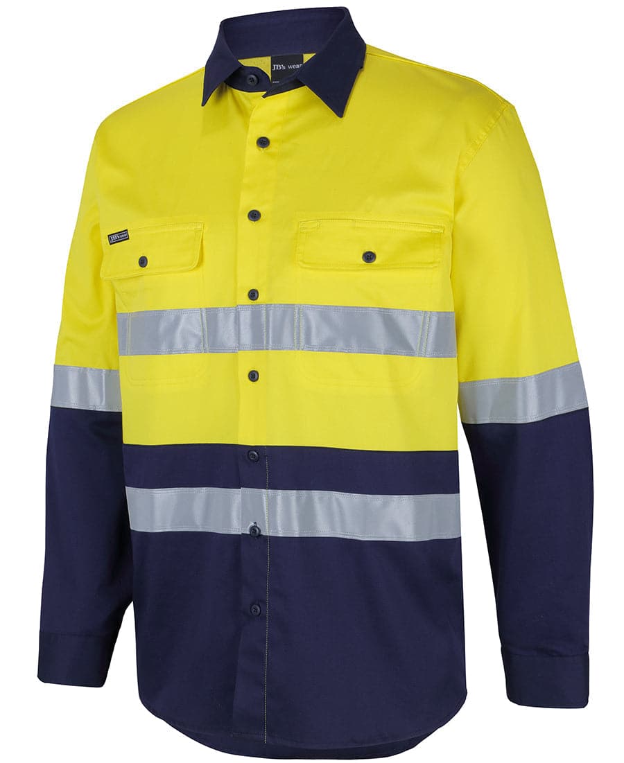 Hi Vis (D+n) L/s Stretch Work Shirt With Tape 6DSWL