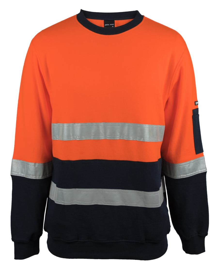 JB'S Hi-Vis 310 Cotton Day Night Crew Sweater 6DVCM