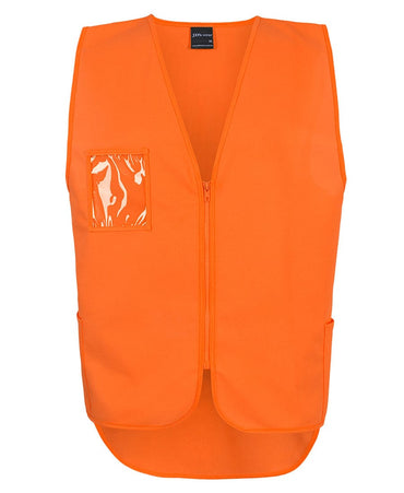 JB'S Hi-Vis Zip Drop Tail Safety Vest 6HVSW