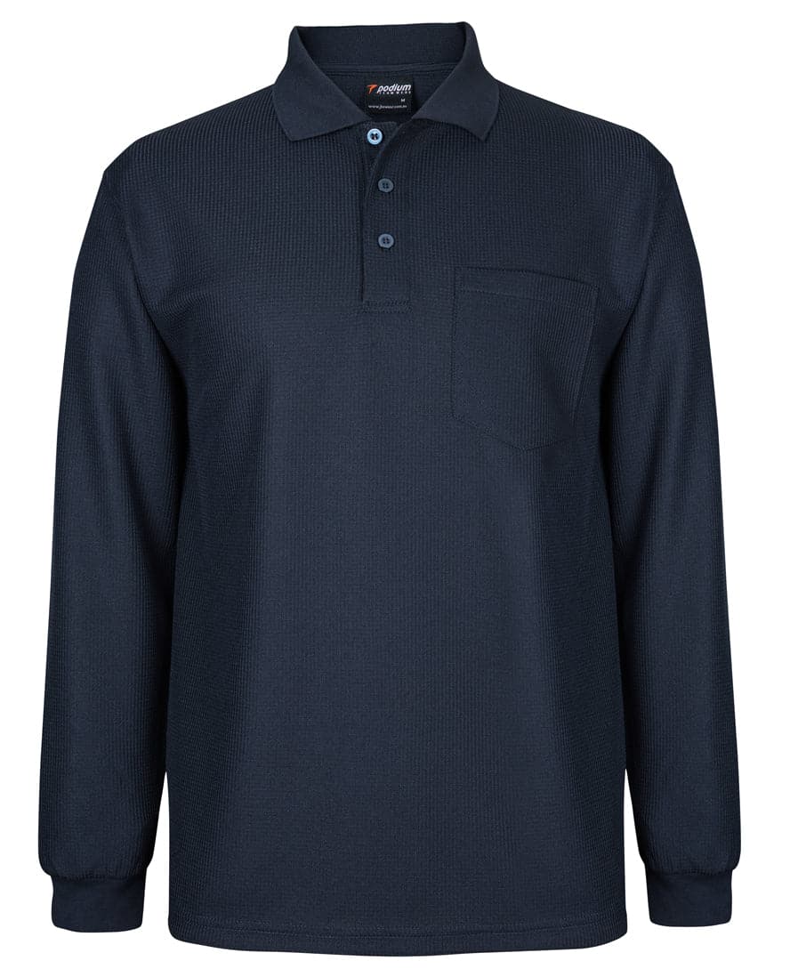 JB'S Long Sleeve Waffle Pocket Polo Shirt 7WPL