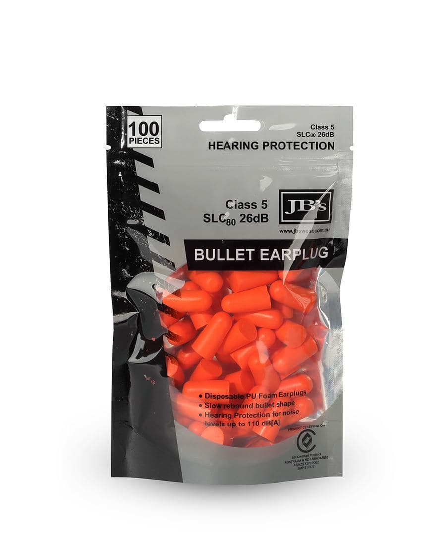 JB's  BULLET SHAPED EARPLUG (100 PIECES) 8P040