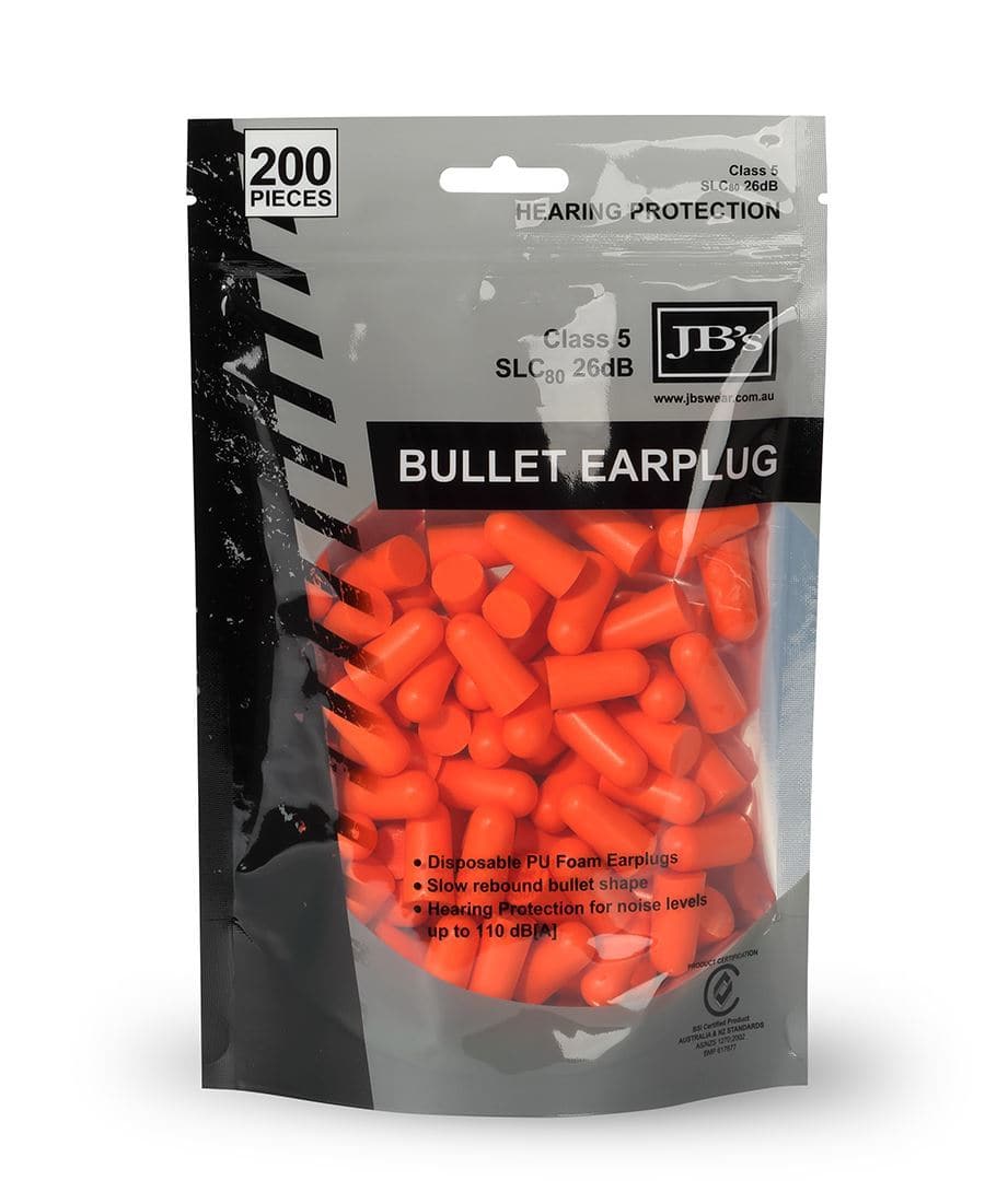 JB's  BULLET SHAPED EARPLUG (200 PIECES) 8P045