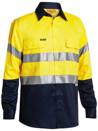Bisley Workwear 3m Taped Hi Vis Drill Shirt Long Sleeve BT6456 Bisley Workwear