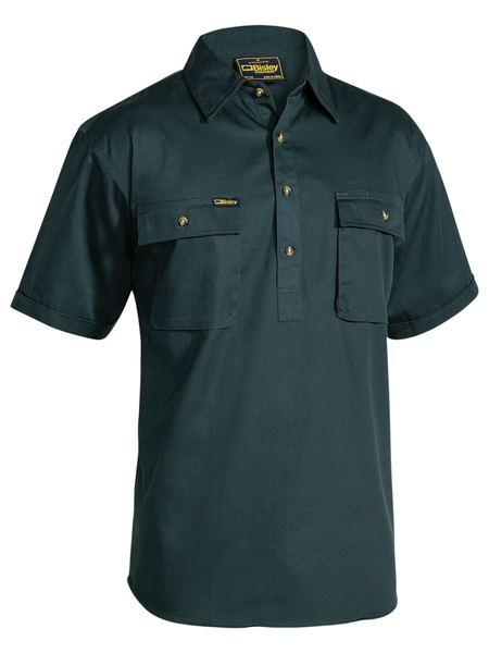 Bisley Workwear Closed Front Cotton Drill Shirt Sort Sleeve BSC1433