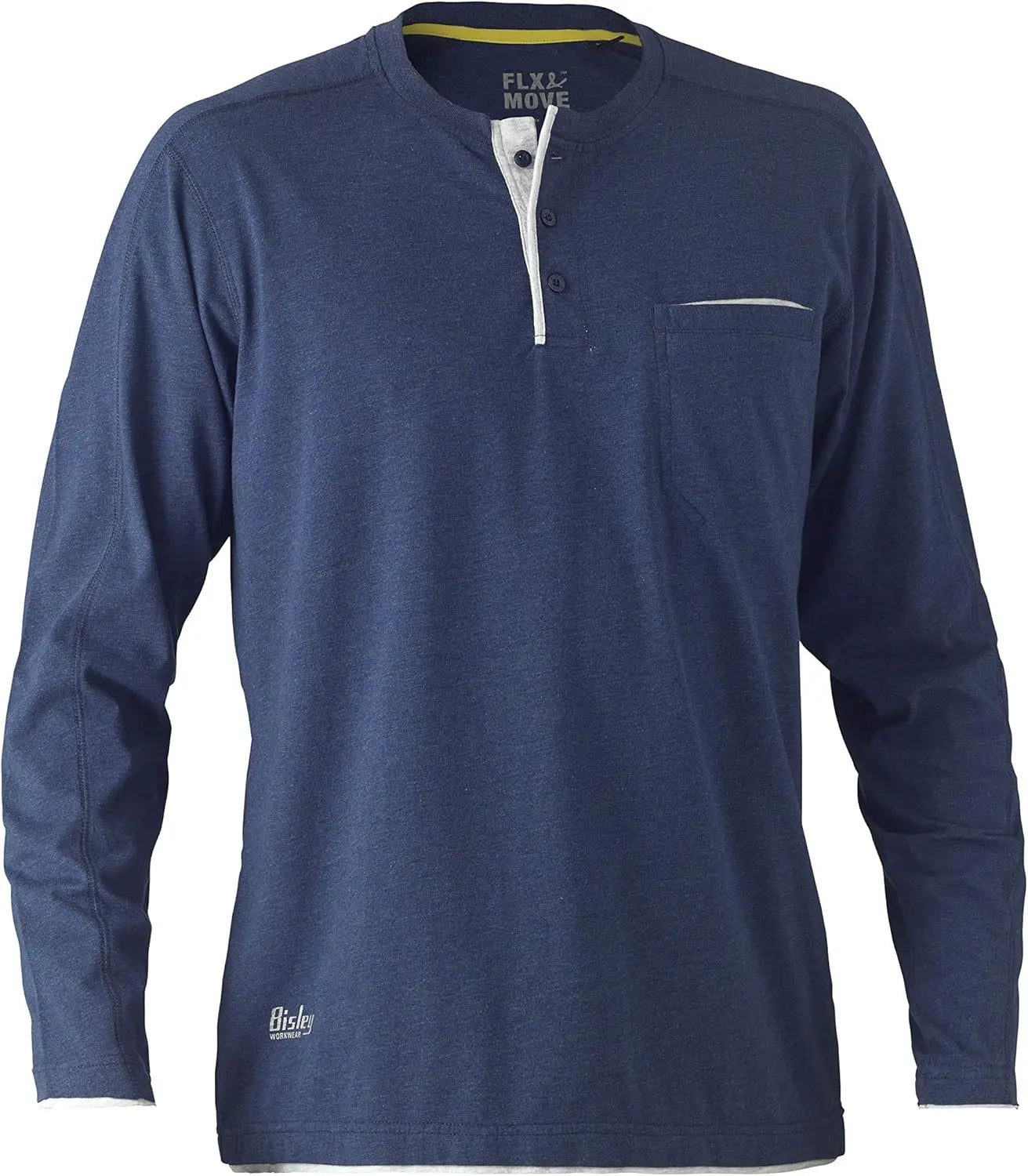 Bisley Workwear Flex & Move™ Cotton Henley Tee Long Sleeve BK6932 Bisley Workwear