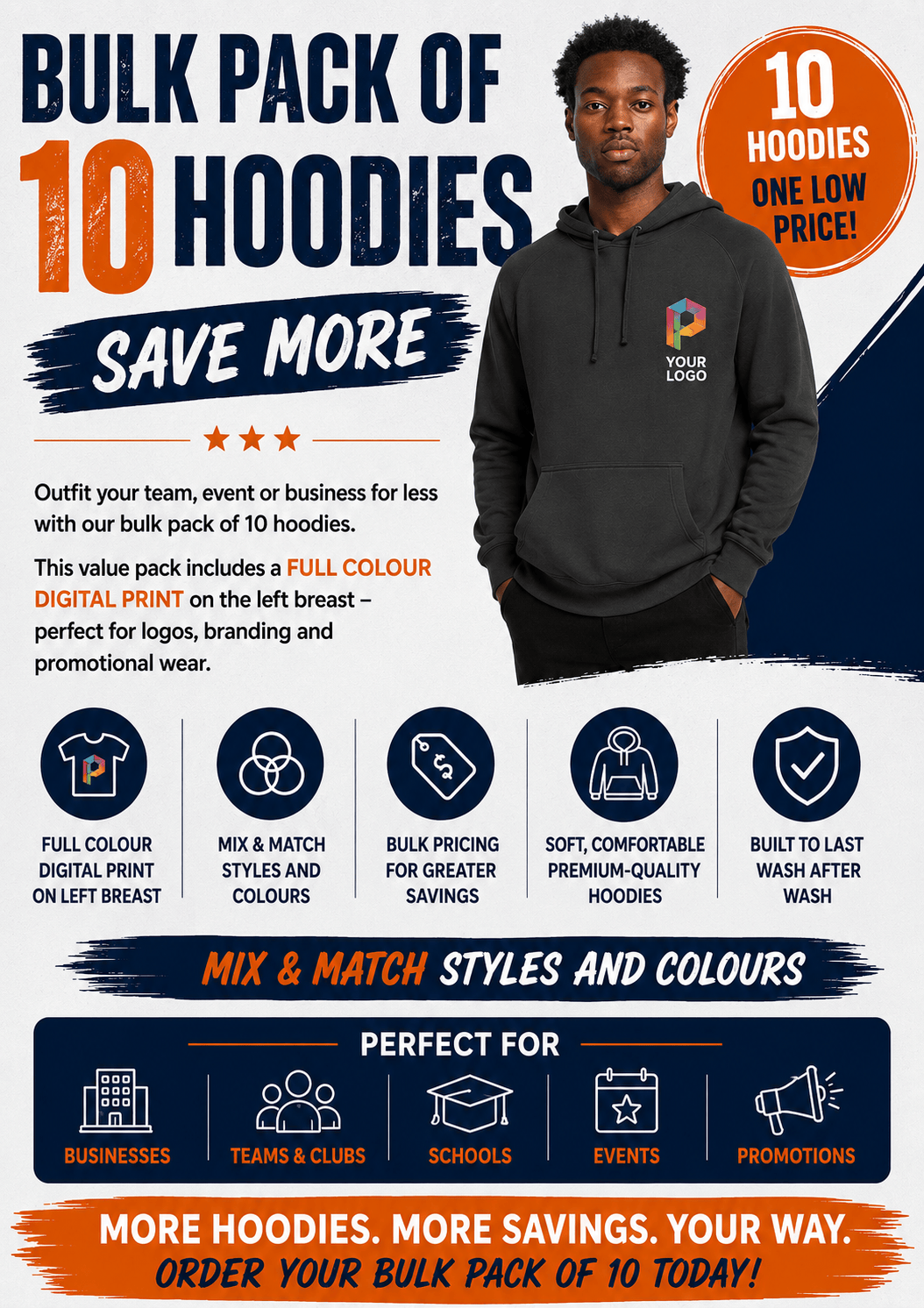 10 x As Colour Printed Supply Hoodie 5101