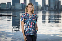 Softies Women's Doggy World Slim Fit Fun Scrub Top DWOT01  Simply Scrubs Australia