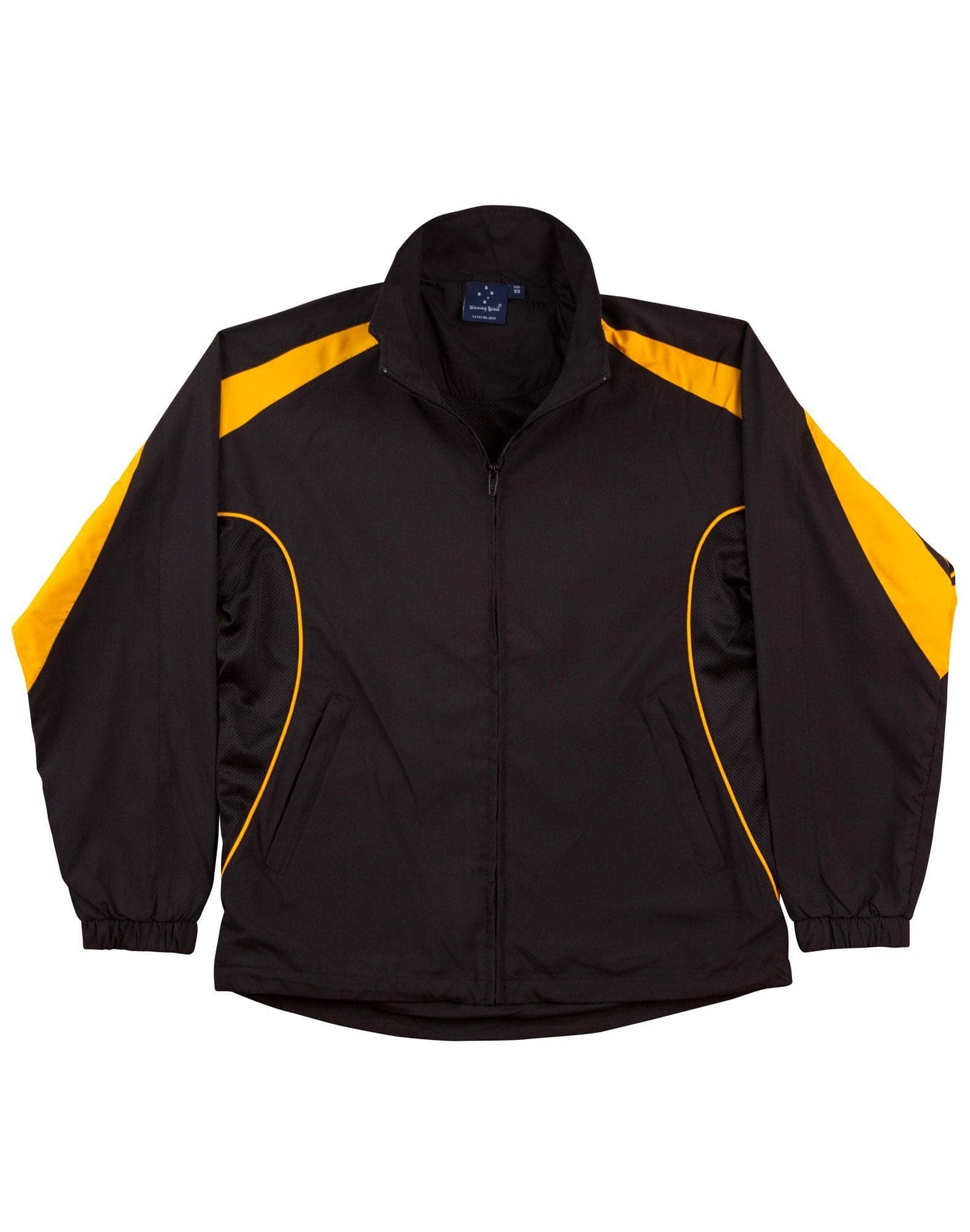 Legend Adults Warm Up Jacket JK53 Casual Wear Winning Spirit XS Black/Gold 