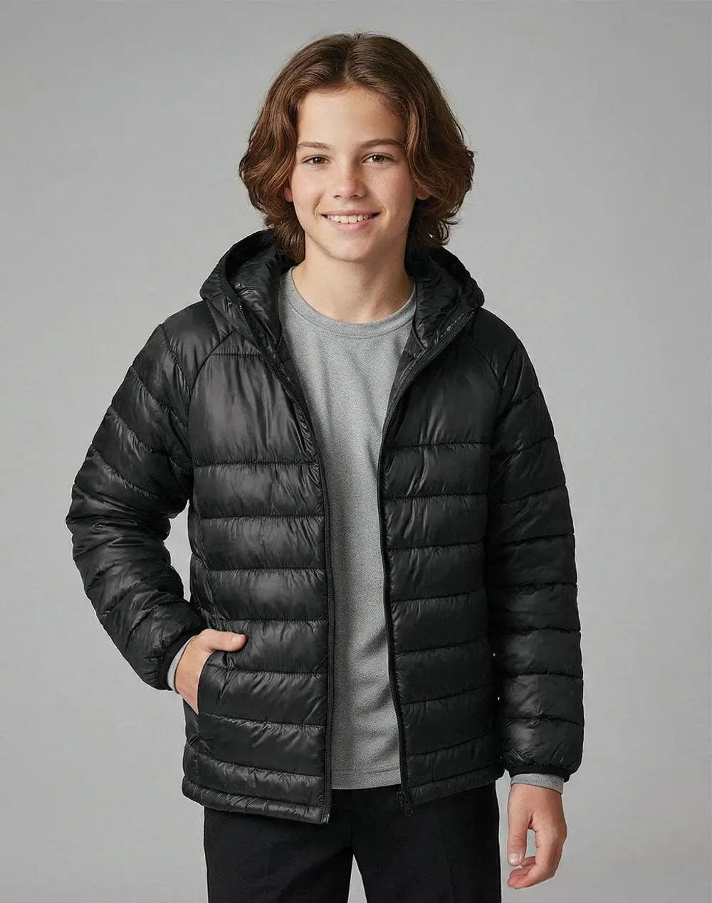 Winning Spirit Kids Sustainable Lightweight Hooded Puffer Jacket JK67K 