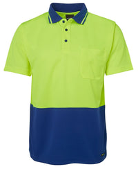 JB'S Workwear Adults Hi-Vis Non-Cuff Traditional Polo Shirt 6HVNC