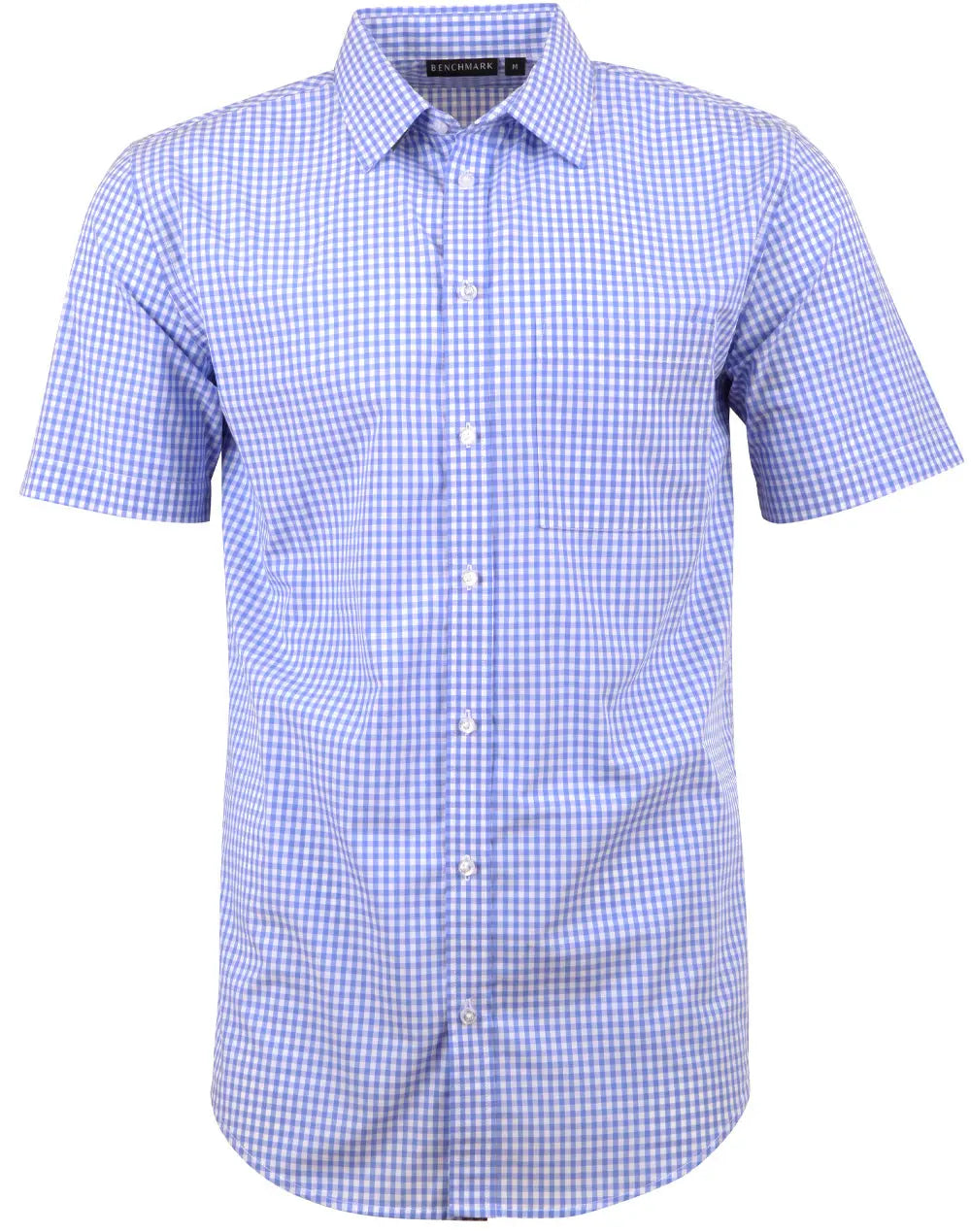 BENCHMARK Men’s Gingham Check Short Sleeve Shirt M7300S 