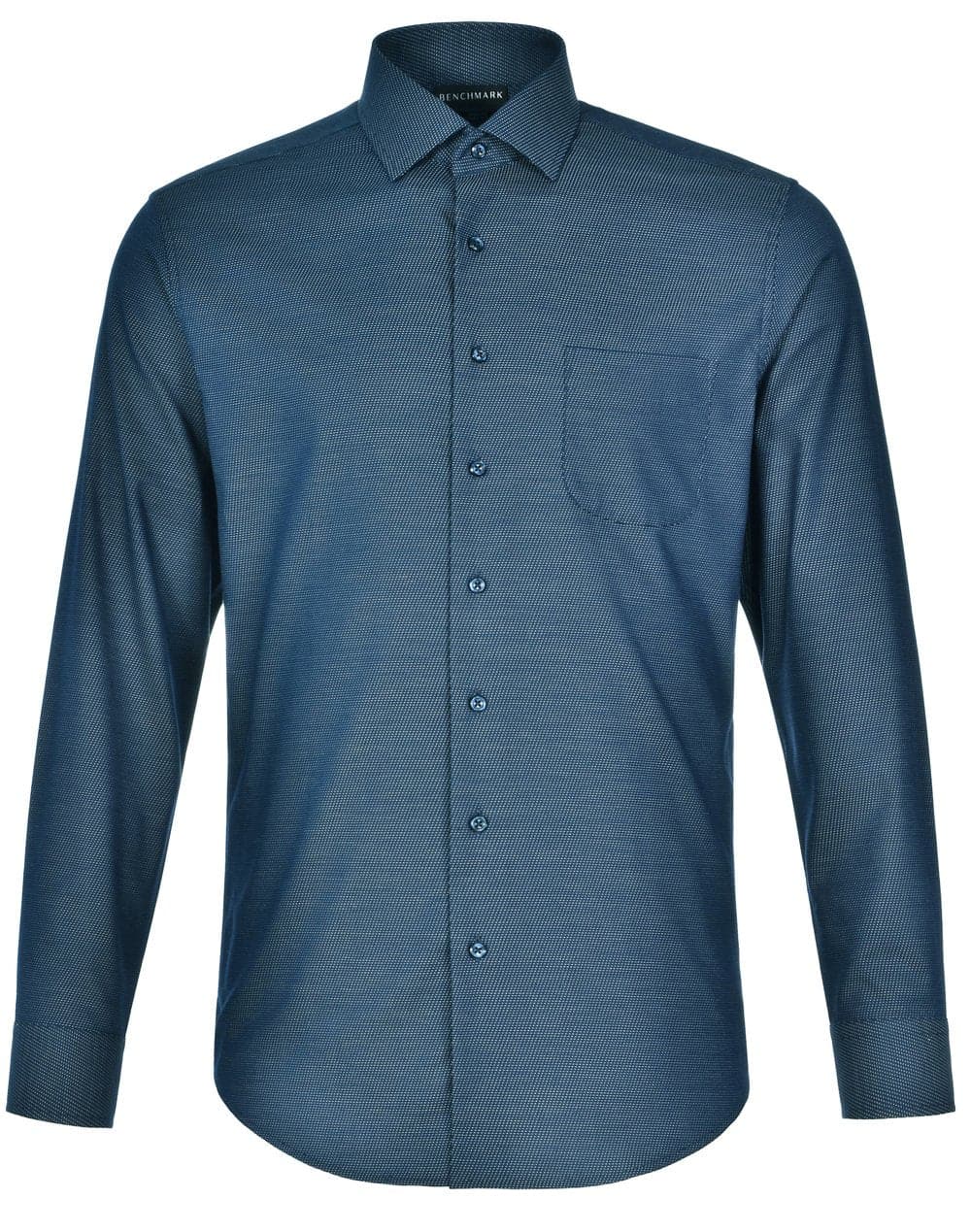 Mens Dot Jacquard Stretch Long Sleeve Ascot Shirt M7400L Metro Workwear.