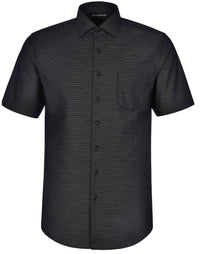 Mens Dot Jacquard Stretch Short Sleeve Ascot Shirt M7400S Metro Workwear.