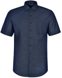 Mens Dot Jacquard Stretch Short Sleeve Ascot Shirt M7400S Metro Workwear.