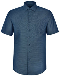 Mens Dot Jacquard Stretch Short Sleeve Ascot Shirt M7400S Metro Workwear.