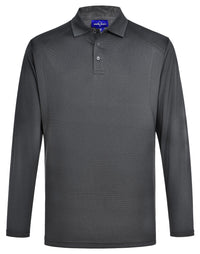 Mens Bamboo Charcoal Eco Fabric Long Sleeve Polo PS89