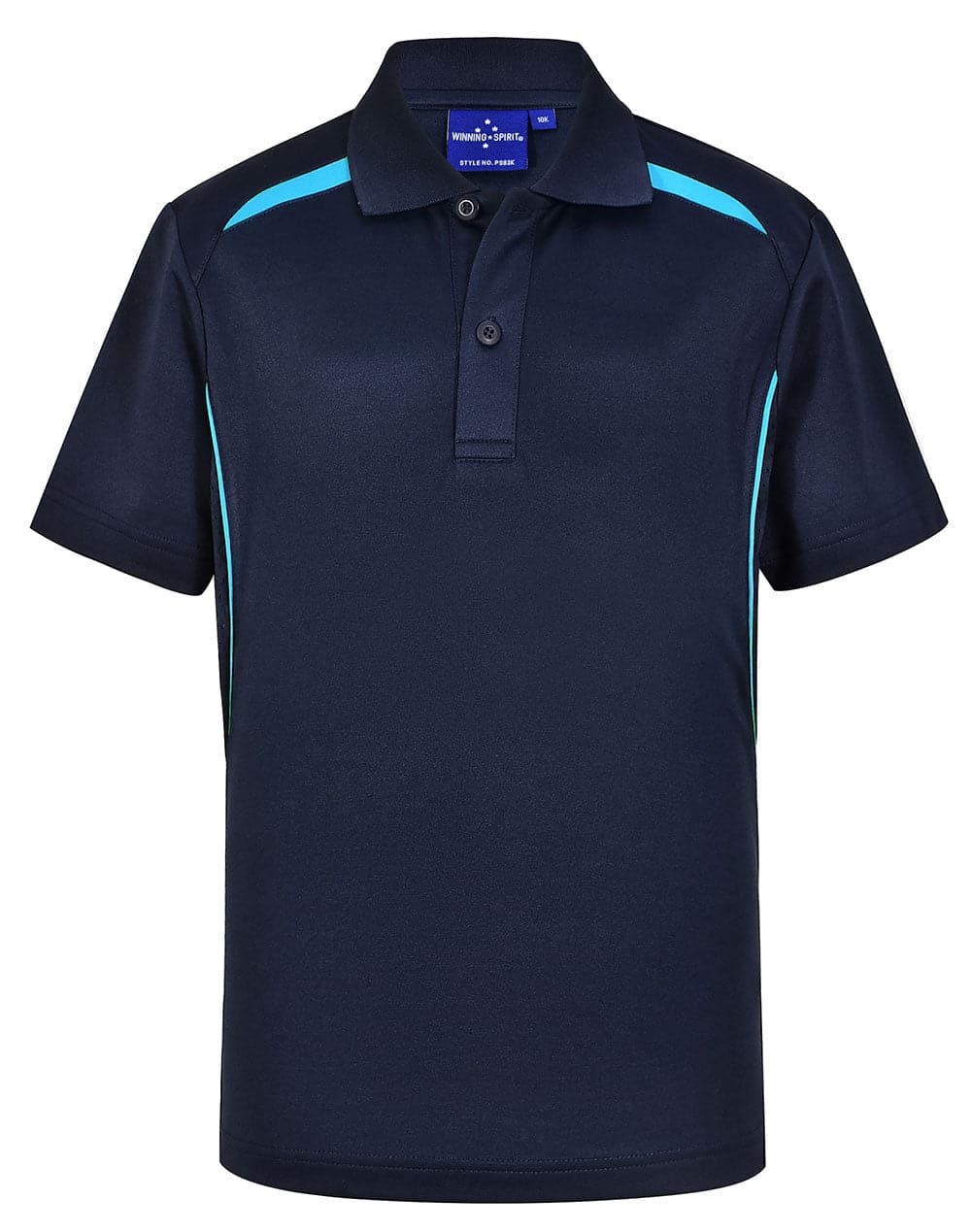 Winning Spirit Kid's Sustainable Poly/Cotton Polo Shirt PS93K Casual Wear Winning Spirit Navy/Aqua 4K 