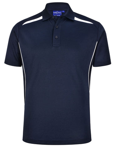 Winning Spirit Men's Sustainable Poly-Cotton Contrast Polo Shirt PS93 Casual Wear Winning Spirit Navy/White XS 