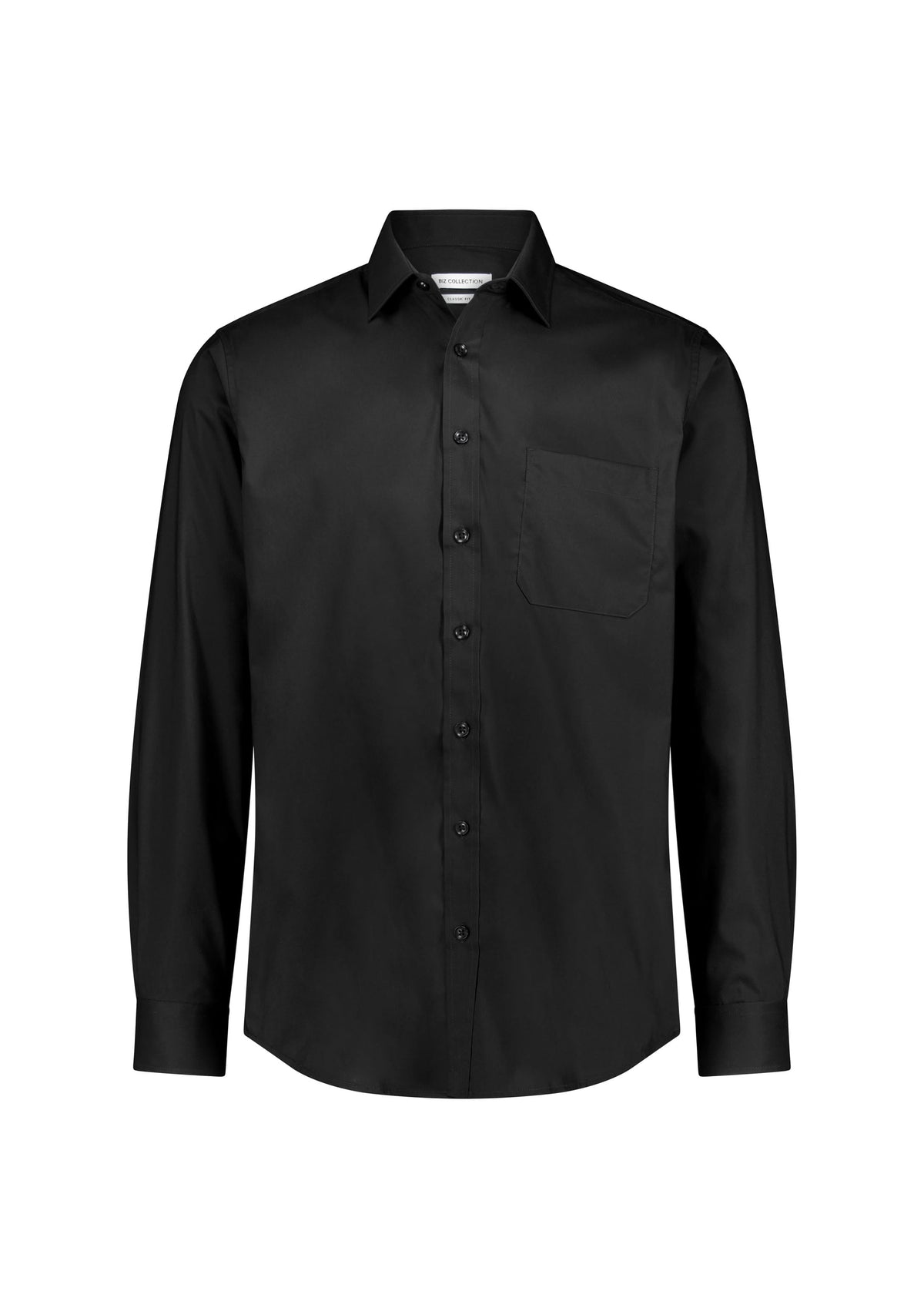 Biz Collection Men’s Fitzroy Classic Fit Long Sleeve Shirt S624M in Black
