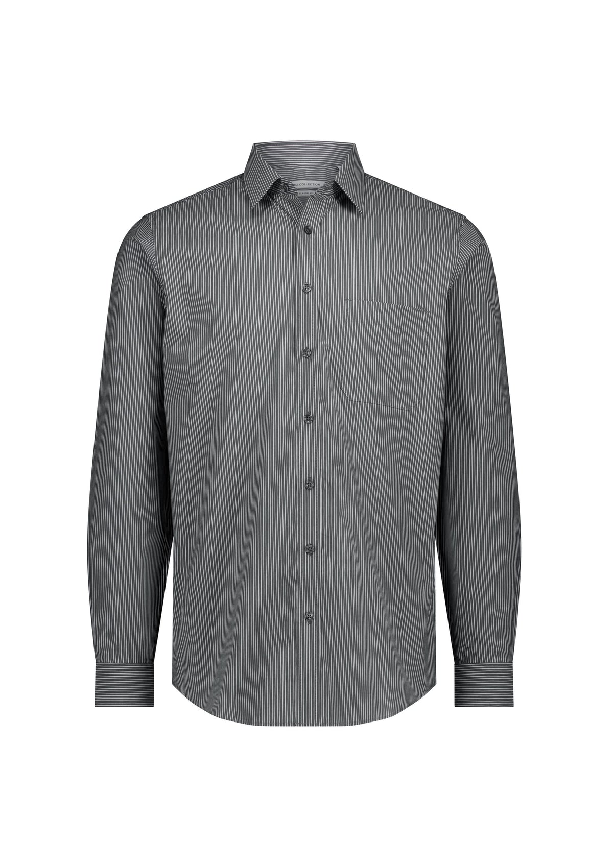 Biz Collection Men’s Fitzroy Classic Fit Long Sleeve Shirt S624M in Slate/White Stripe
