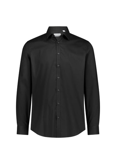 Biz Collection Men’s Fitzroy Slim Fit Long Sleeve Shirt S625M in Black