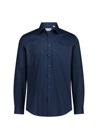 Biz Collection Men’s Fitzroy Slim Fit Long Sleeve Shirt S625M in Navy