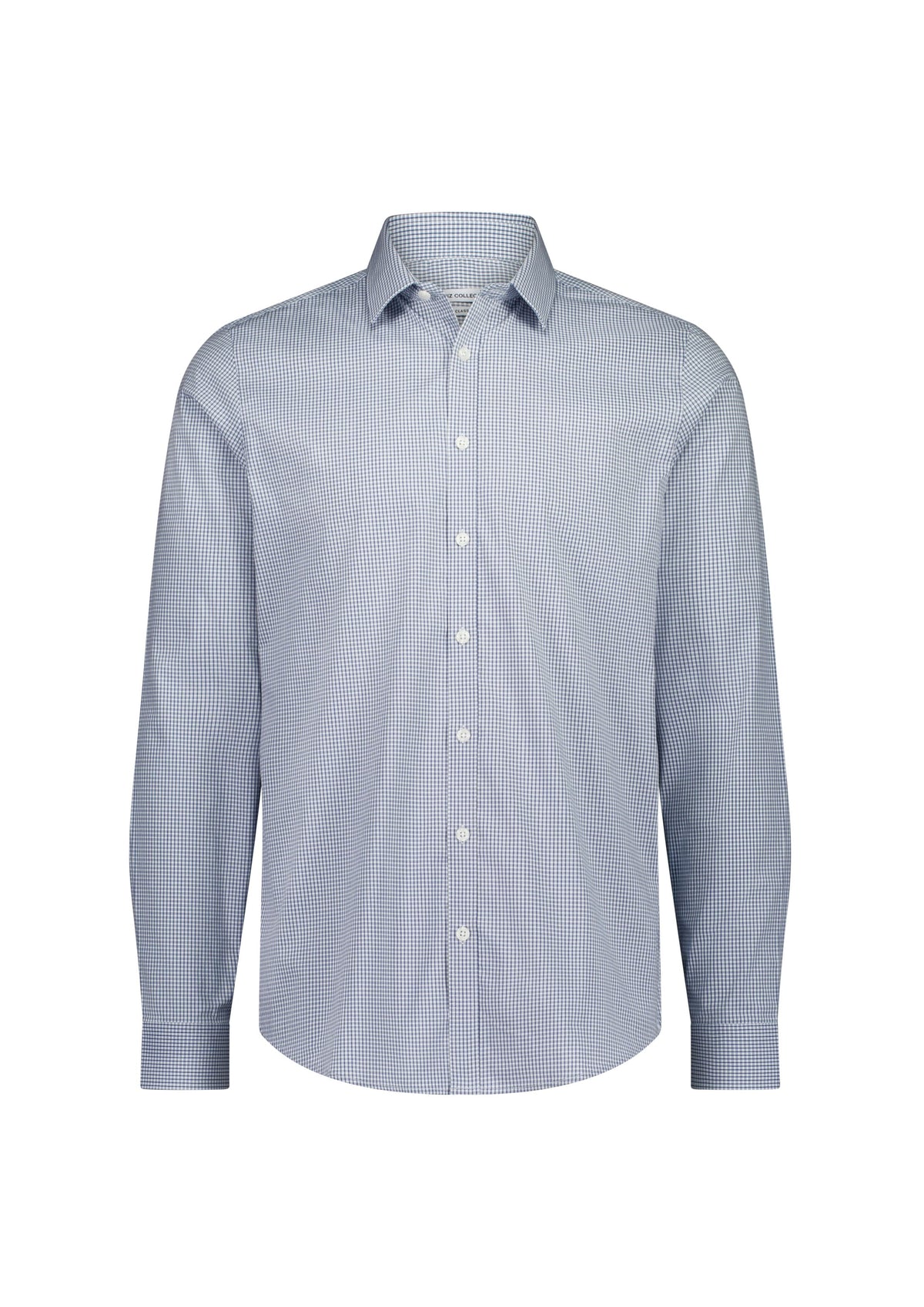 Biz Collection Men’s Fitzroy Slim Fit Long Sleeve Shirt S625M in White/Navy Check