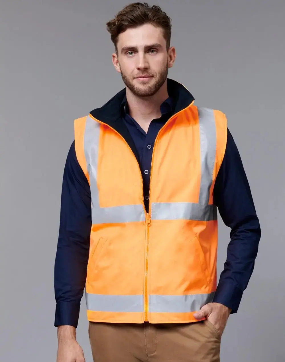VIC Rail Hi Vis Reversible Safety Unisex Vest SW76 Metro Workwear.