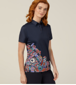 Water Dreaming Women's  Indigenous Corporate Polo Shirt CATUQV - Simply Scrubs Australia