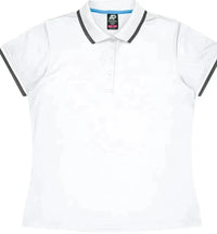 Aussie Pacific Portsea Lady Polo Shirt 2321  Aussie Pacific WHITE/SLATE 6 