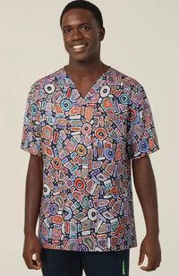 Water Dreaming Unisex Indigenous Scrub Top CATRG9 - Simply Scrubs Australia