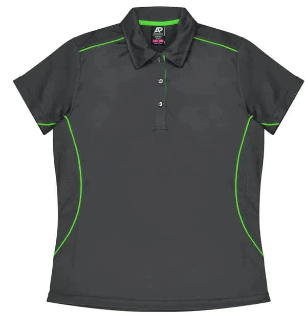 Aussie Pacific Kuranda Lady Polo Shirt 2323  Aussie Pacific SLATE/FLURO GREEN 6 