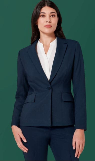 Biz Corporates Women's Renew Single Button Mid Length Jacket RJ401L