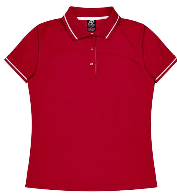 Aussie Pacific Cottesloe Lady Polo Shirt 2319  Aussie Pacific RED/WHITE 6 