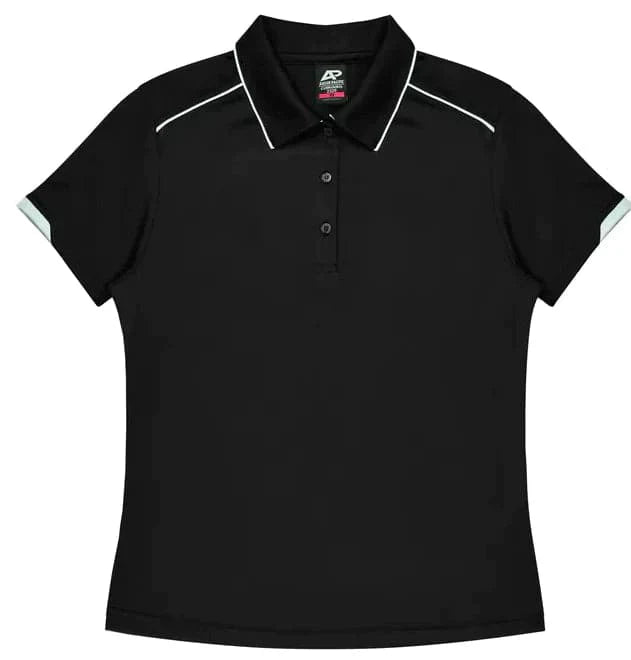 Aussie Pacific Currumbin Lady Polo Shirt 2320  Aussie Pacific BLACK/WHITE 6 