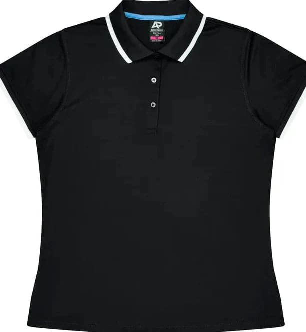 Aussie Pacific Portsea Lady Polo Shirt 2321  Aussie Pacific BLACK/WHITE 6 