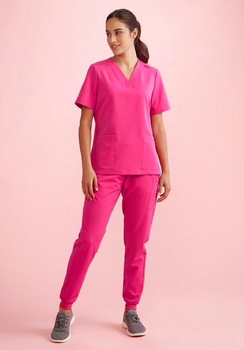 Biz Care Women's Pink Jogger Scrub Pant CSP241LL