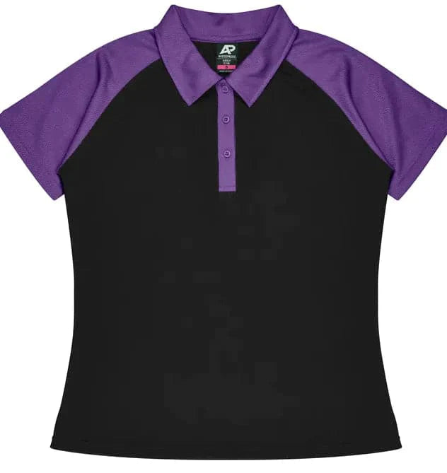 Aussie Pacific Manly Lady Polos 2318  Aussie Pacific BLACK/ELECTRIC PURPLE 6 