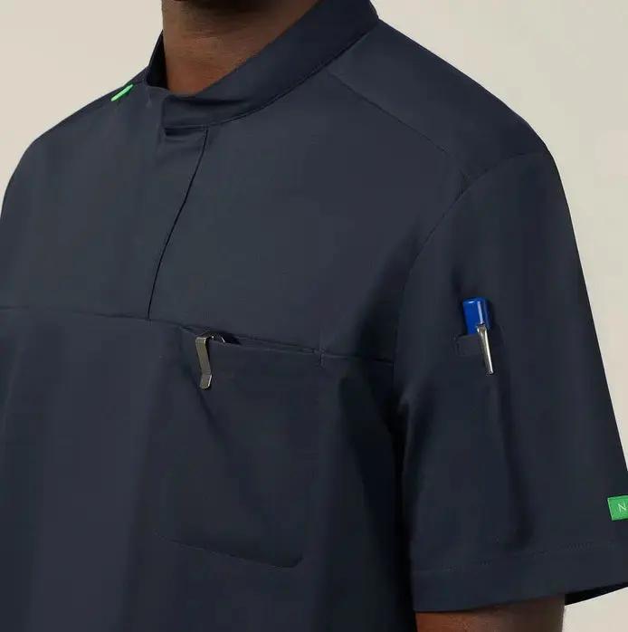 Next-Gen Antibacterial Doherty Mandarin Collar Scrub Top CATRFN - Simply Scrubs Australia