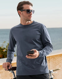 Men's Long Sleeve Premium Cotton Face Tee TS47 
