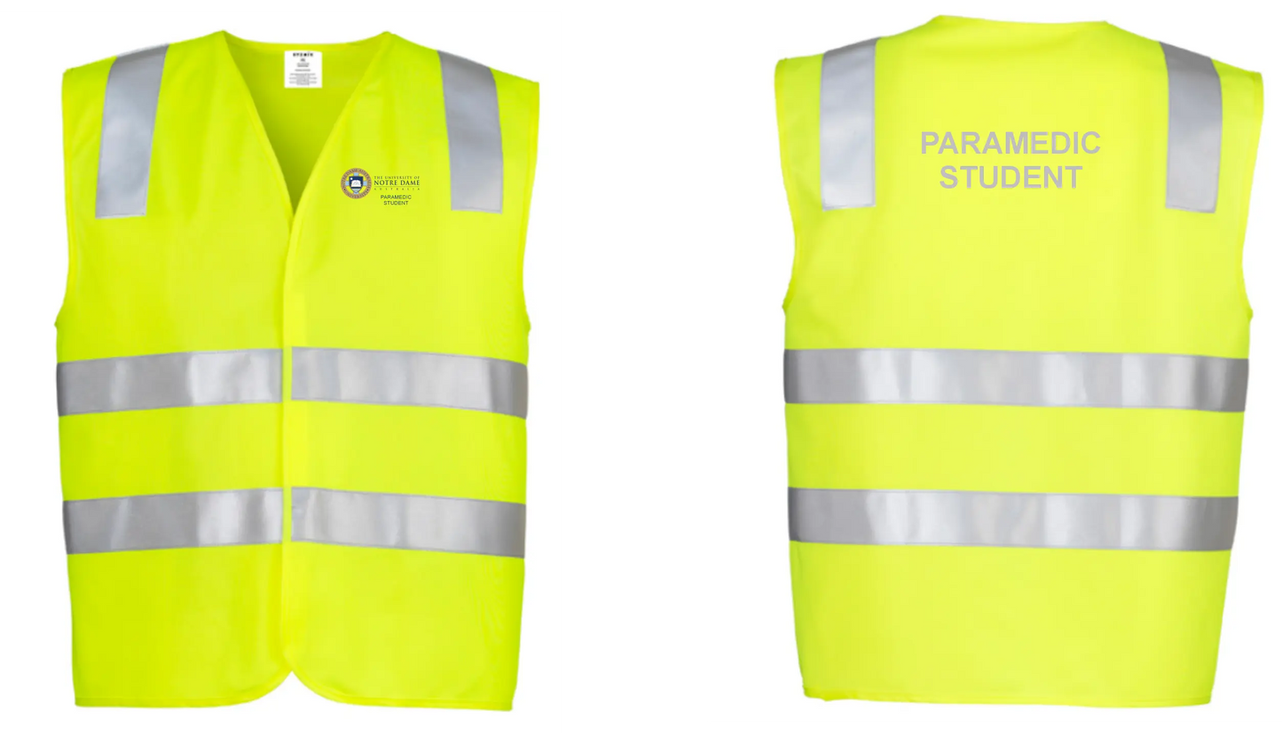 UNDA PARAMEDIC STUDENT Unisex Hi Vis Basic Vest UNDA999 