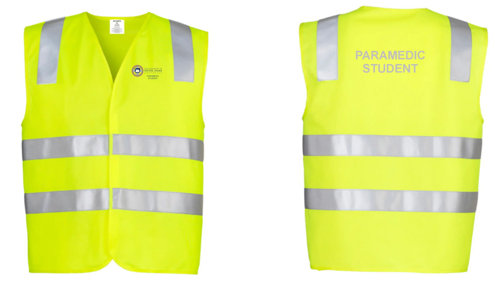 UNDA PARAMEDIC STUDENT Unisex Hi Vis Basic Vest UNDA999 