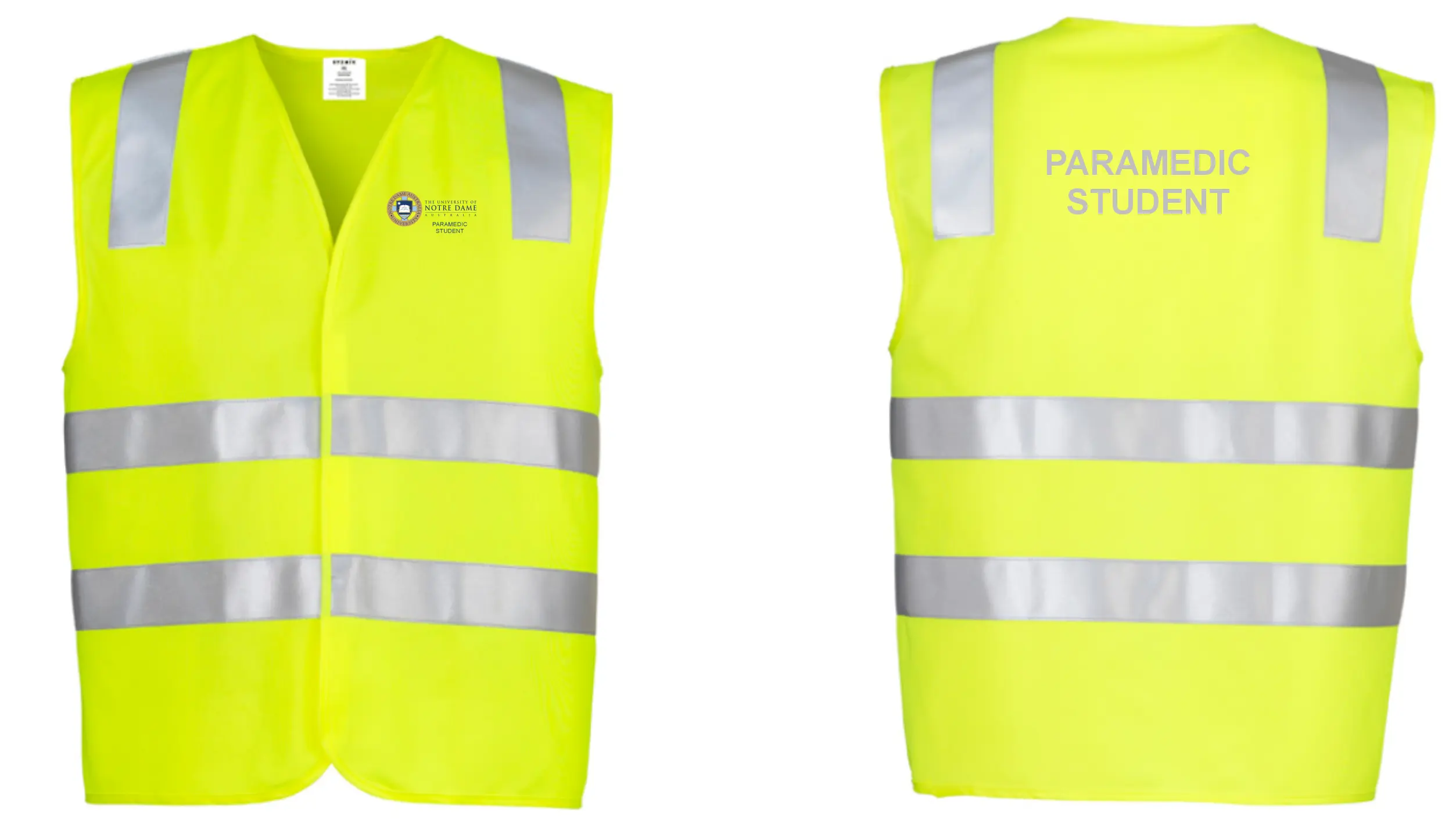 UNDA PARAMEDIC STUDENT Unisex Hi Vis Basic Vest UNDA999 