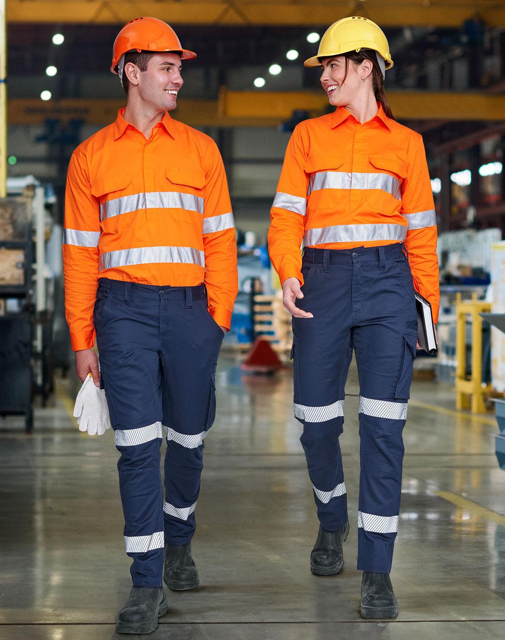 Unisex Cotton Stretch Rip Stop Taped Work Pants WP26HV Work Wear Australian Industrial Wear   