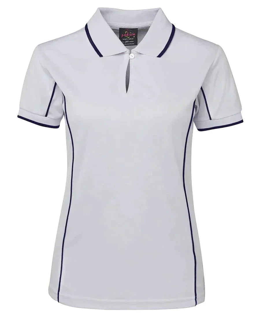 JB'S Podium Women’s Piping Work Polo Shirt 7LPI Casual Wear Jb's Wear White/Navy 8 