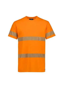 SYZMIK Men's Hi Vis Segmented Tape Cotton Tee Shirt ZH510 Metro Workwear.